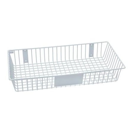 Horizon Mfg Rack'em Mount Anywhere Wire Basket 24"W x 12"D x 4"H White 9180-W
